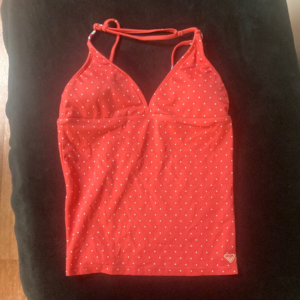 Roxy size 14 red and white swim top tankini